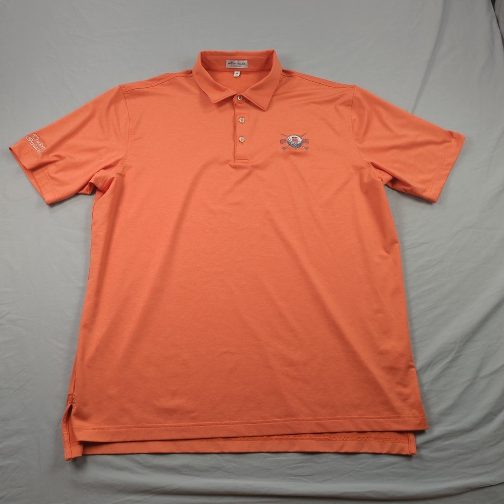Peter Millar Shirt Mens Extra Large Orange Summer Comfort Truckworx Invitational